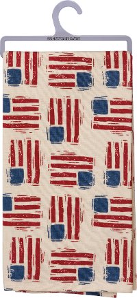 Red, Blue and Beige American Flag Cotton Dish Towel
