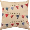 Clearance Red, Blue and Tan Family, Friends and Freedom Throw Pillow