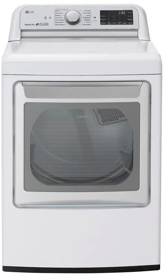 DLEX7800WE LG WiFi Electric Dryer with TurboSteam - White 7.3 cu.ft.-1