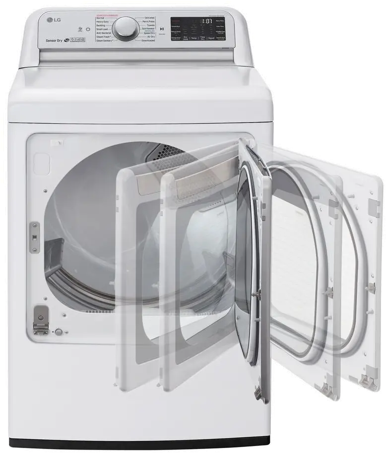 DLEX7800WE LG WiFi Electric Dryer with TurboSteam - White 7.3 cu.ft.-2