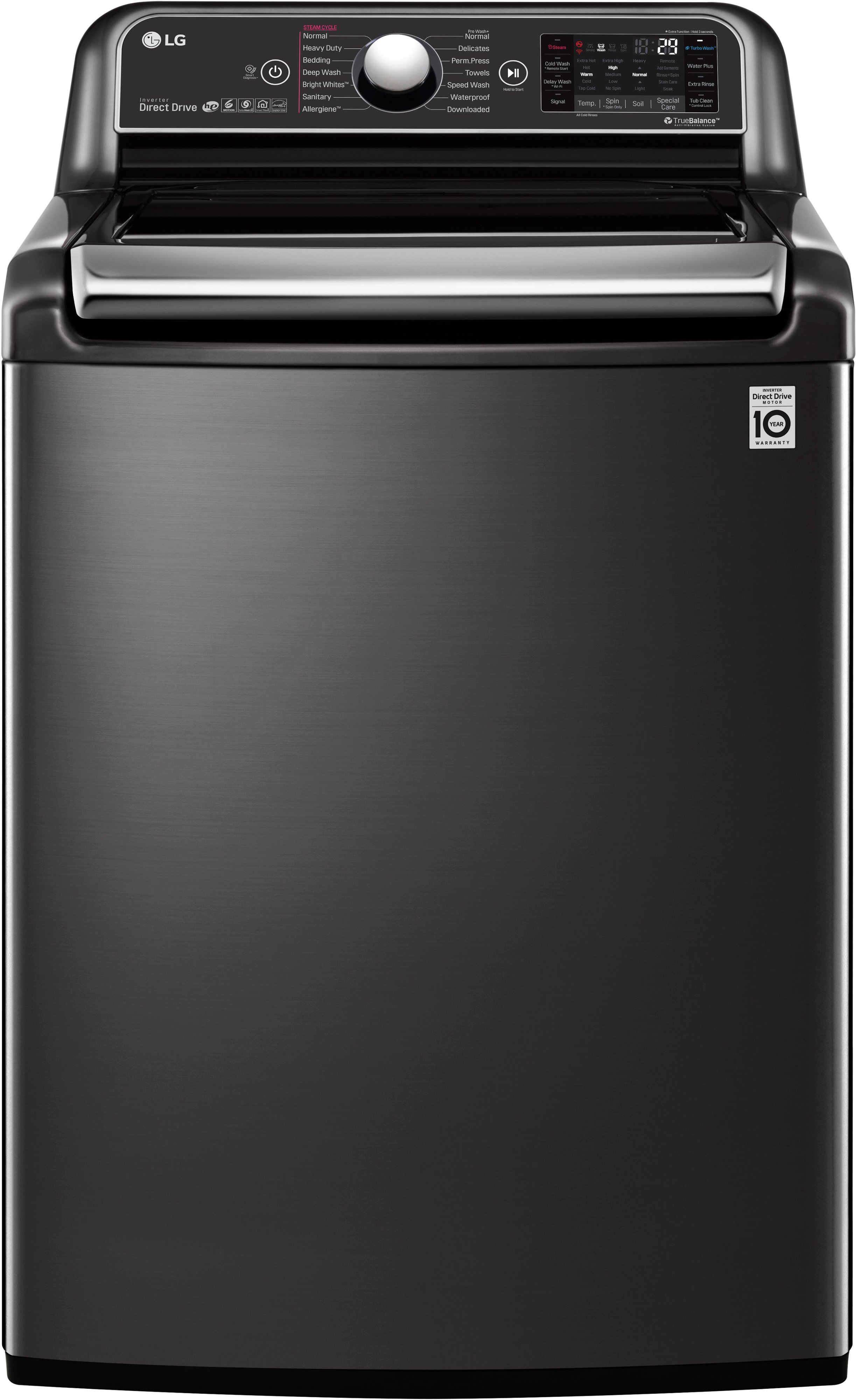 WT7900HBA LG Top Load Washer 5.5 cu. ft. TurboWash3D - Black Steel-1