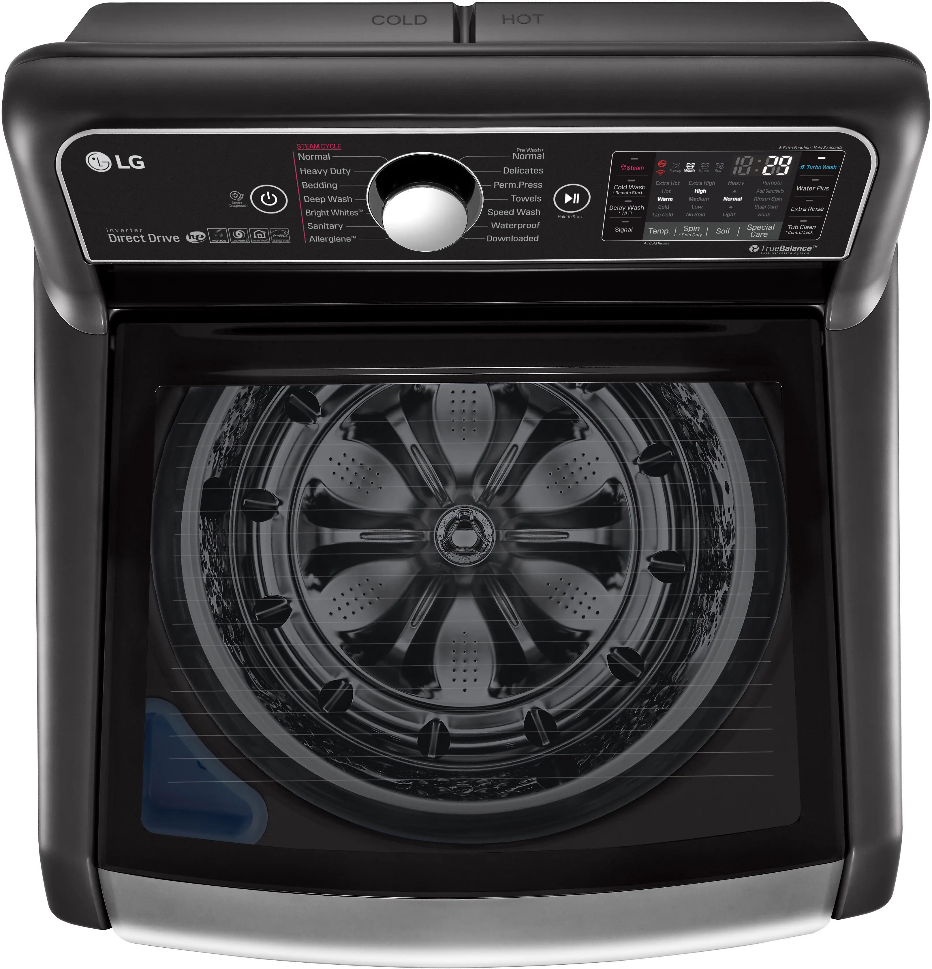 WT7900HBA LG Top Load Washer 5.5 cu. ft. TurboWash3D - Black Steel-2