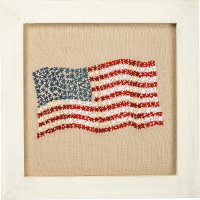 Waving American Flag Stitched Wall Decor-2