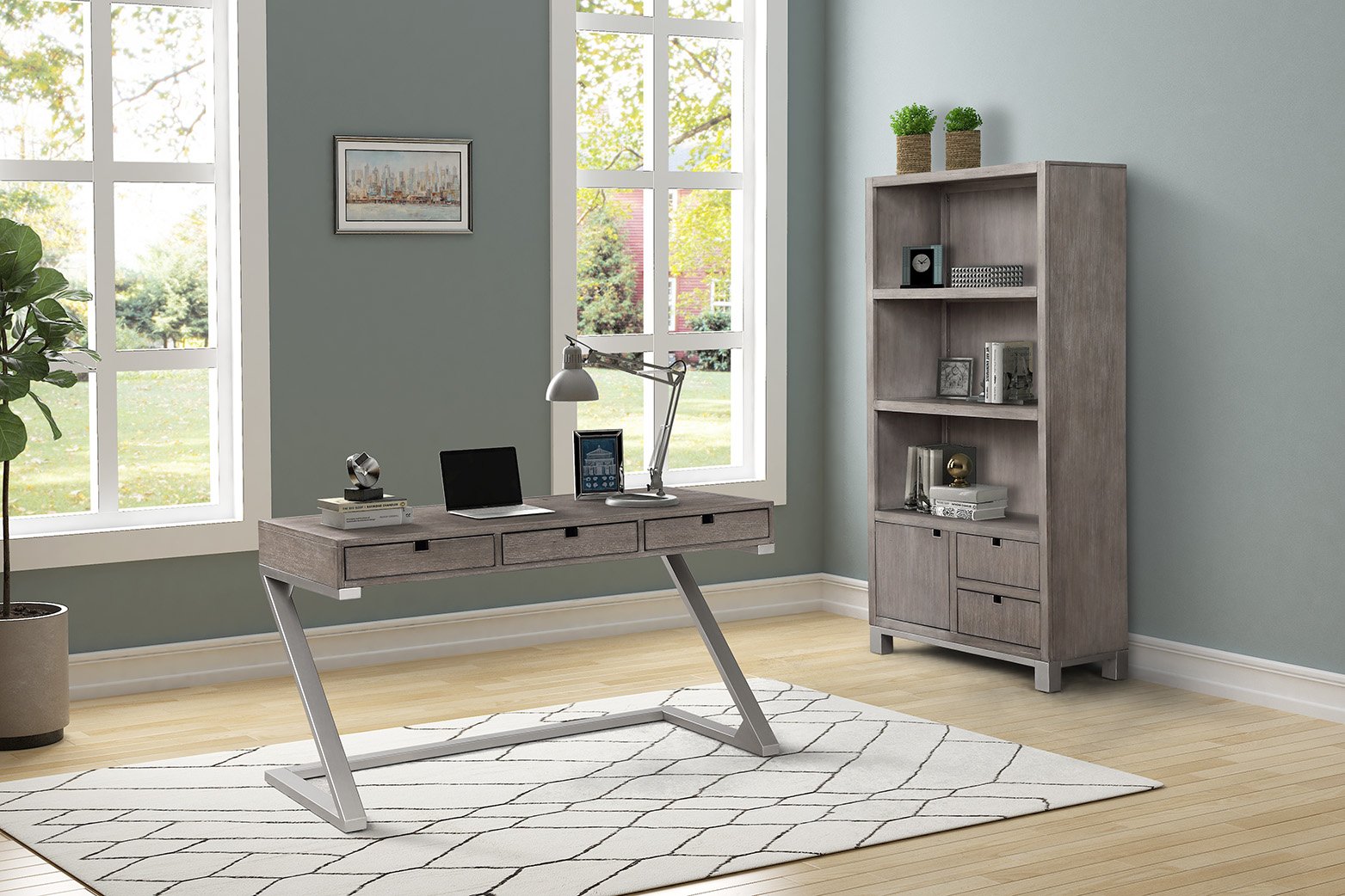 Pacific Heights Washed Gray Home Office Desk-2