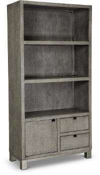 Washed Gray Home Office Bookcase - Pacific Height-5