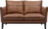 Modern Brown Leather Loveseat - Rangers