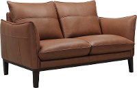 Modern Brown Leather Loveseat - Rangers-2