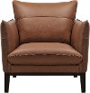 Modern Brown Leather Loveseat - Rangers