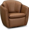 Modern Brown Leather Swivel Chair - Rangers