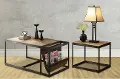 Simple Natural Brown Coffee Table and End Table Bundle - Elm