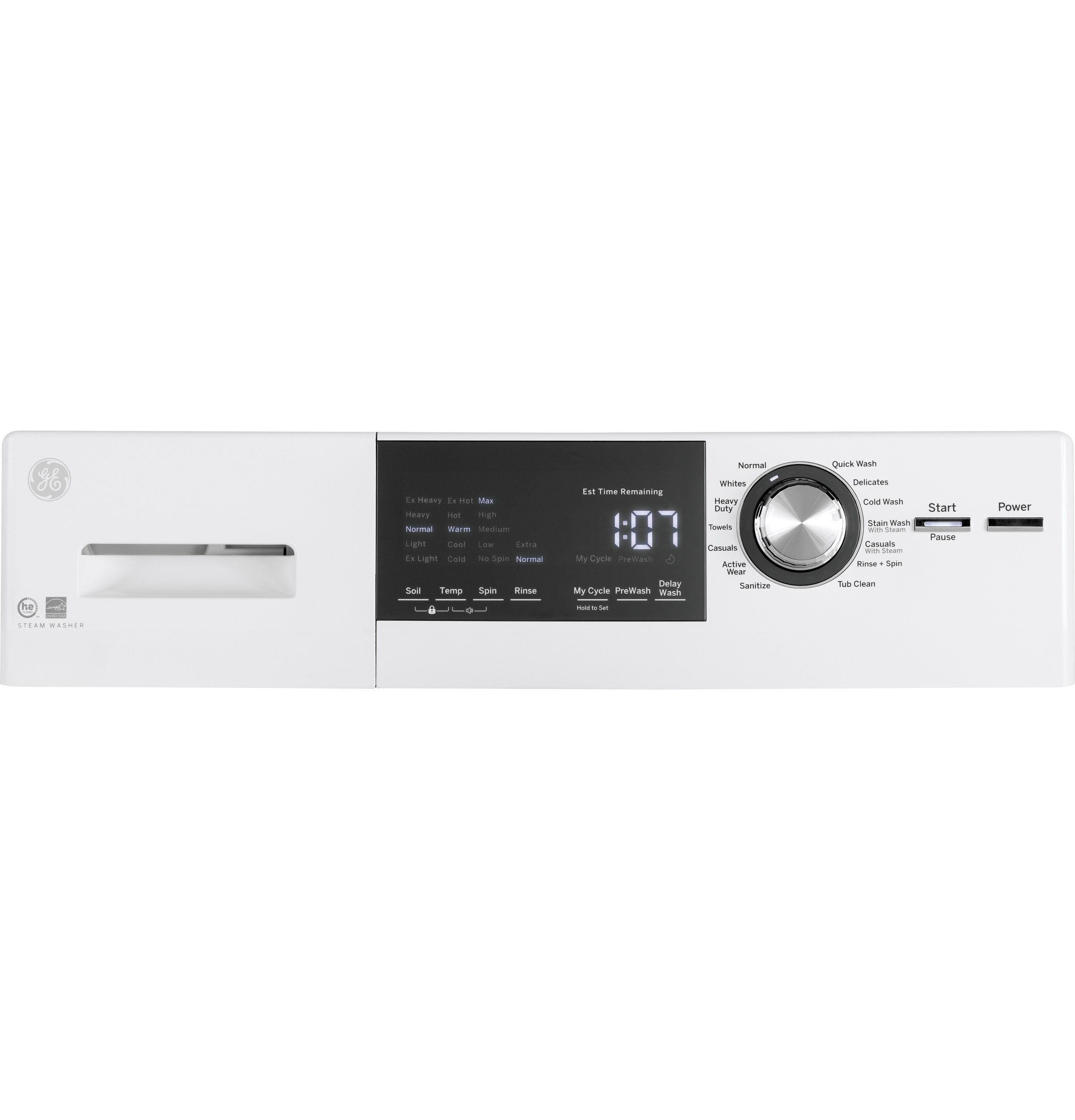 GFW148SSMWW GE Steam Front Load Washer - 2.4 cu. ft. White-2