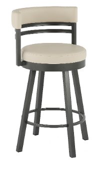 Gray 26 Inch Upholstered Swivel Counter Height Stool - Ronny