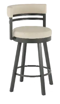 Ronny Gray 26 Inch Upholstered Swivel Counter Height Stool