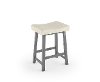 White and Gray 26 Inch Backless Counter Stool - Miller