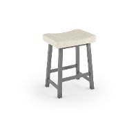 40035-26 White and Gray 26 Inch Backless Counter Stool - Miller