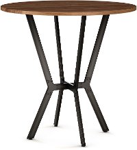 KIT Rustic Wood and Metal Round Pub Table - Norcross