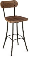 41268-30 Rustic Wood and Metal 30 Inch Swivel Bar Stool - Bean