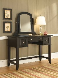 Satin Black Vanity Table - Bedford