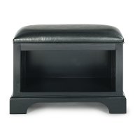 Satin Black Storage Bench - Bedford
