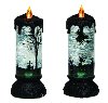 Assorted Slate, Black and Green Glitter Light Up Faux Candle