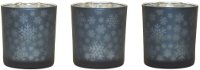 Assorted Gray Glass Snowflake Tea Light Holder