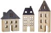 7 Inch Cream and Gray Wooden House