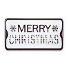 Black and White Merry Christmas Wood and Metal Sign