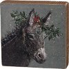 Mistletoe Donkey Wooden Box Sign