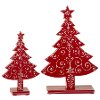 14 Inch Red Patterned Wood Tree