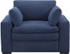 Clearance Contemporary Navy Blue Power Recliner - Infinity