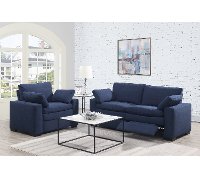 Contemporary Navy Blue Power Recliner - Infinity-6