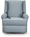 Delft Blue Power Swivel Glider Recliner - Logan