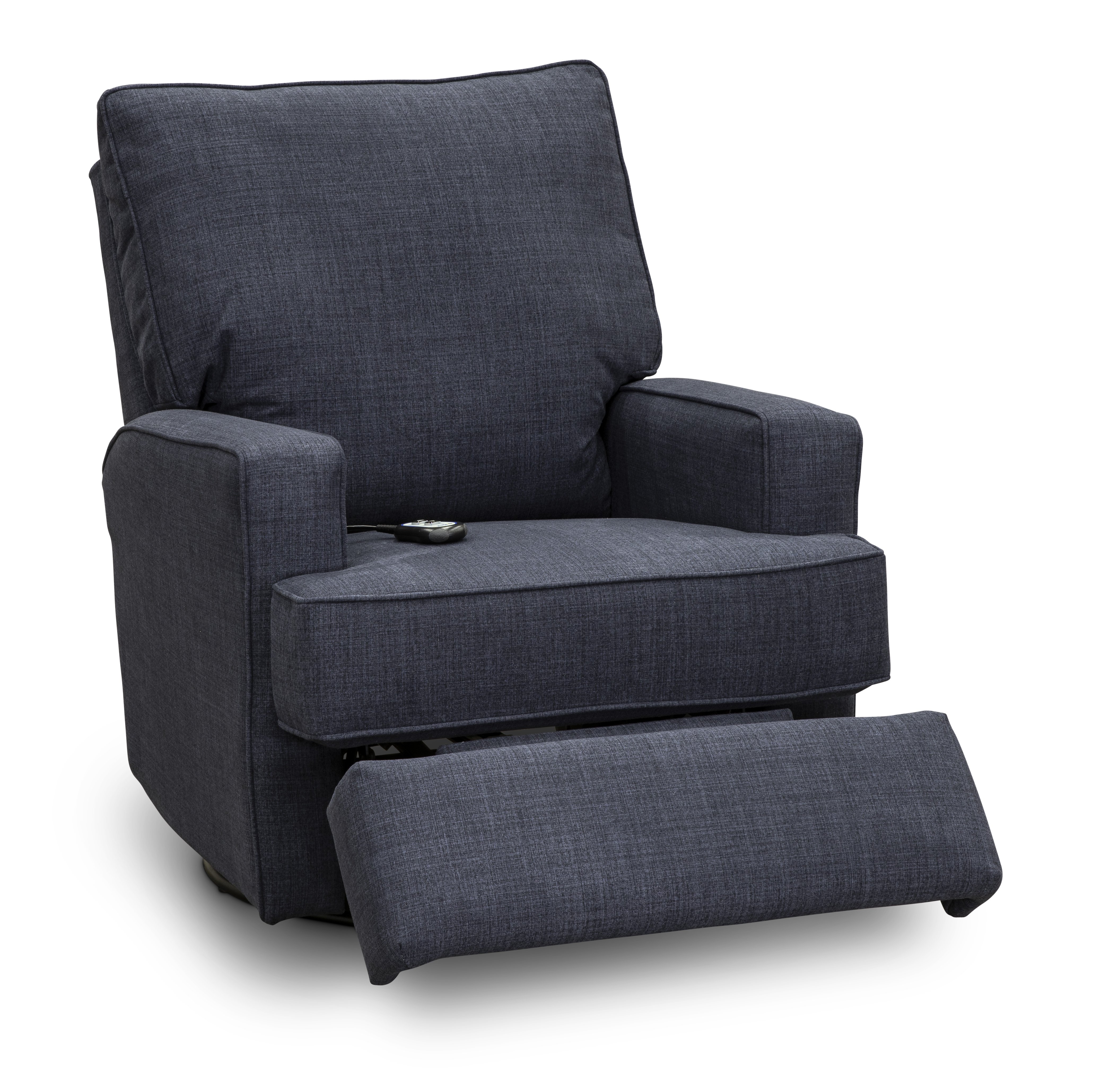 Navy Blue Power Swivel Glider Recliner - Kersey-2