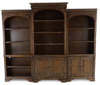Chestnut Brown Bookcase Wall with Doors - Arcadia-8