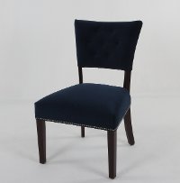 Ink Blue Velvet Upholstered Dining Room Chair - Parsons