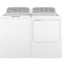 KIT GE Top Load Washer and Electric Dryer with Rear Controls - White