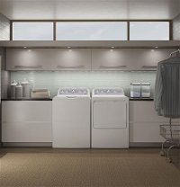 KIT GE Top Load Washer and Electric Dryer with Rear Controls - White-2
