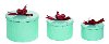Medium Seafoam Green Metal and Red Bell Nostalgic Container