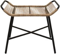 Natural Color Stool with Black Metal Legs