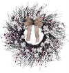 24 Inch Twig, Cotton Ball and Berry Wreath Arrangement