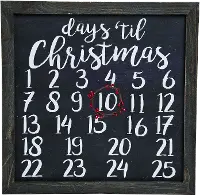 Multi Color Wood Christmas Countdown with Magnetic Wreath