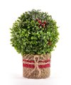 Mini Potted Faux Tree Arrangement in Burlap Covered Pot