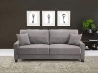 Ella Mushroom Gray Drop Back Queen Convertible Sofa Bed - Winston