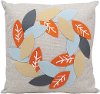 Multi Color Leaf Applique Throw Pillow