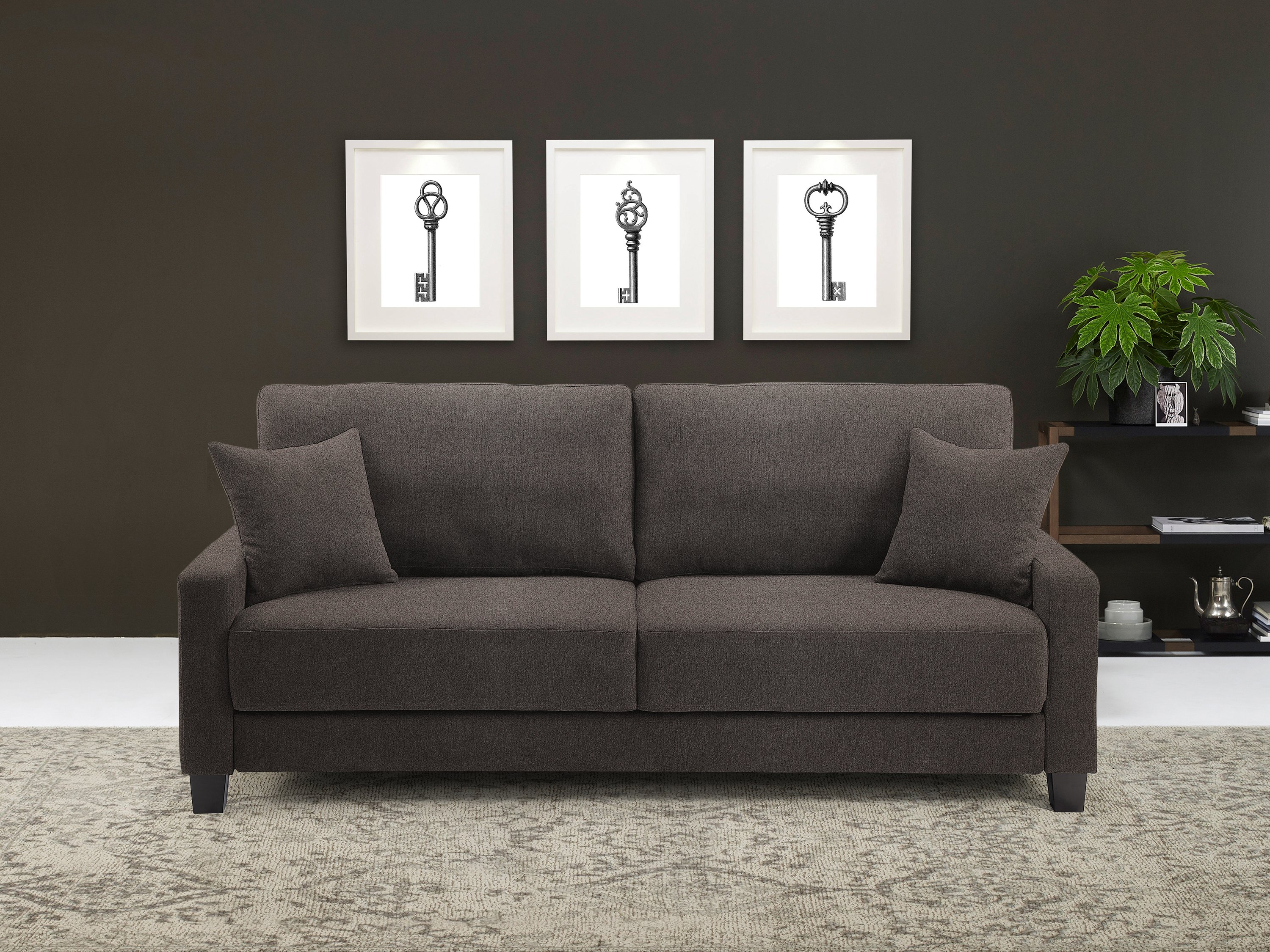 Ella Slate Gray Drop Back Convertible Queen Sofa Bed - Winston-2