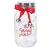 Glass Season of Giving Jar with Ribbon and Bell Accent