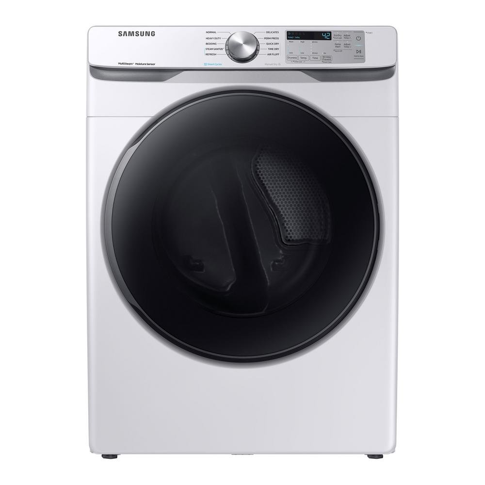 DVE45R6100W Samsung Electric Dryer Steam Sanitize+ - 7.5 cu. ft. White-1