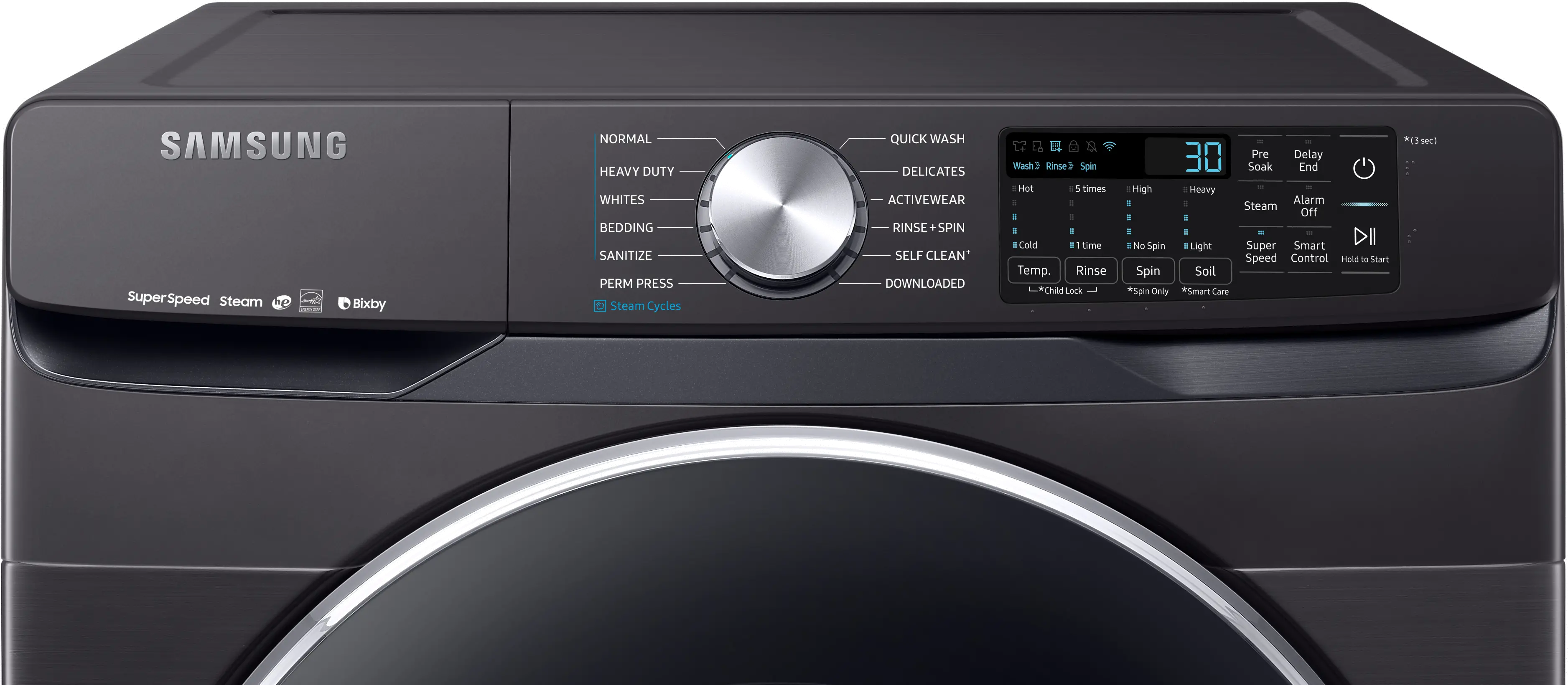WF45R6300AV Samsung Super Speed Front Load Washer - 4.5 cu. ft. Black Stainless-3