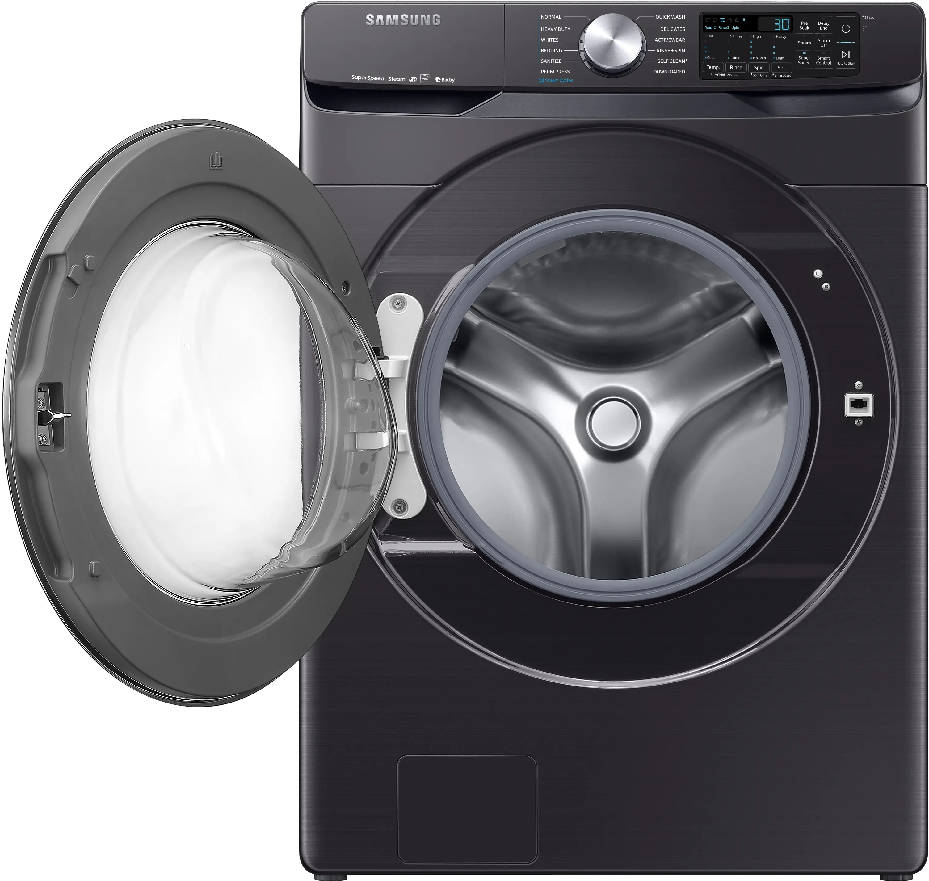 WF45R6300AV Samsung Super Speed Front Load Washer - 4.5 cu. ft. Black Stainless-4