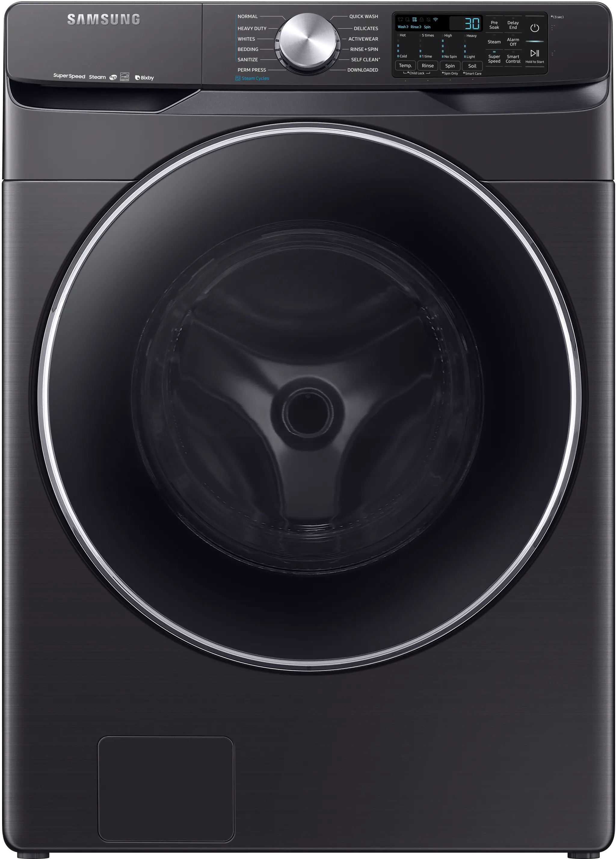 WF45R6300AV Samsung Super Speed Front Load Washer - 4.5 cu. ft. Black Stainless-7